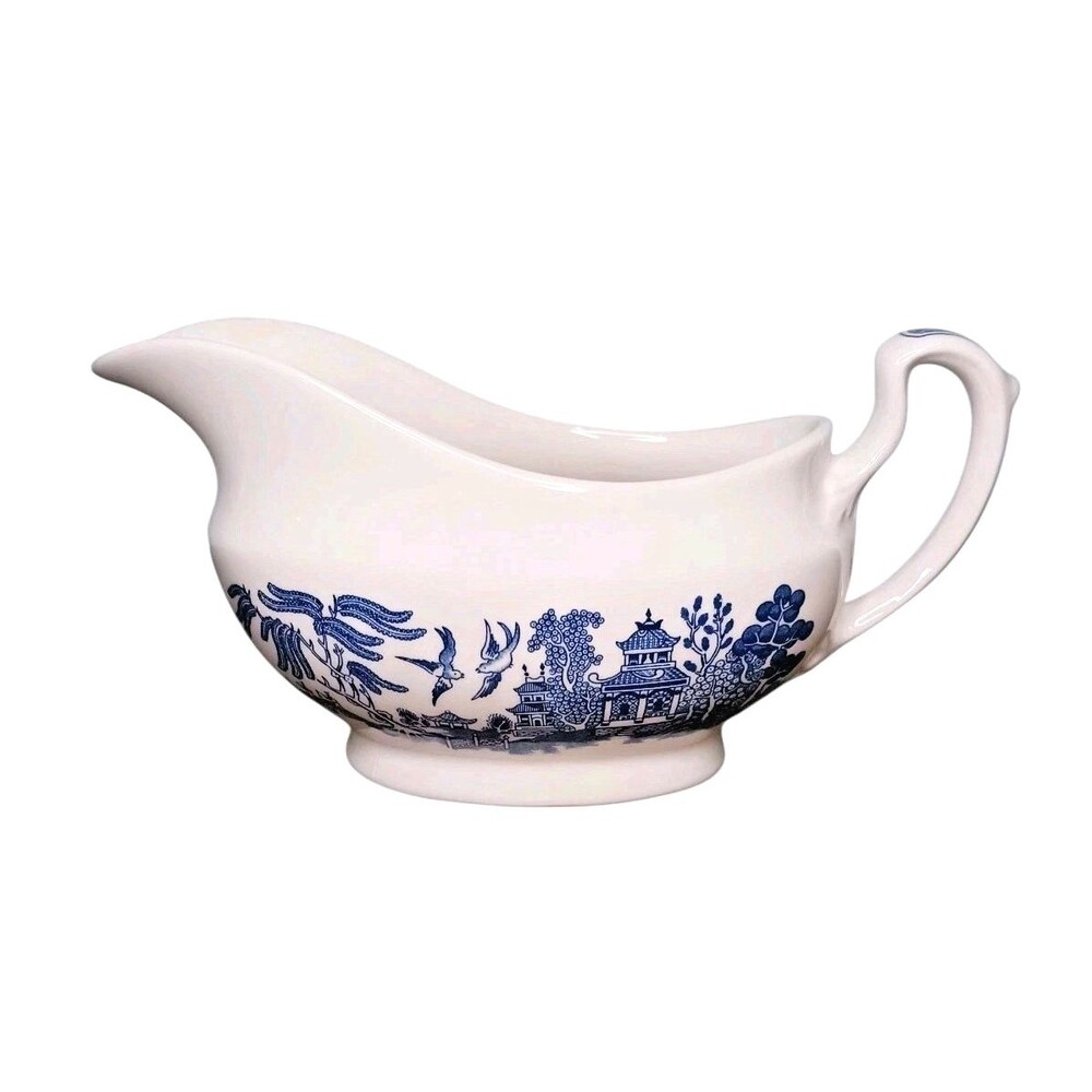 Churchill Gravy Boat Blue Willow Fine English Tableware Staffordshire England